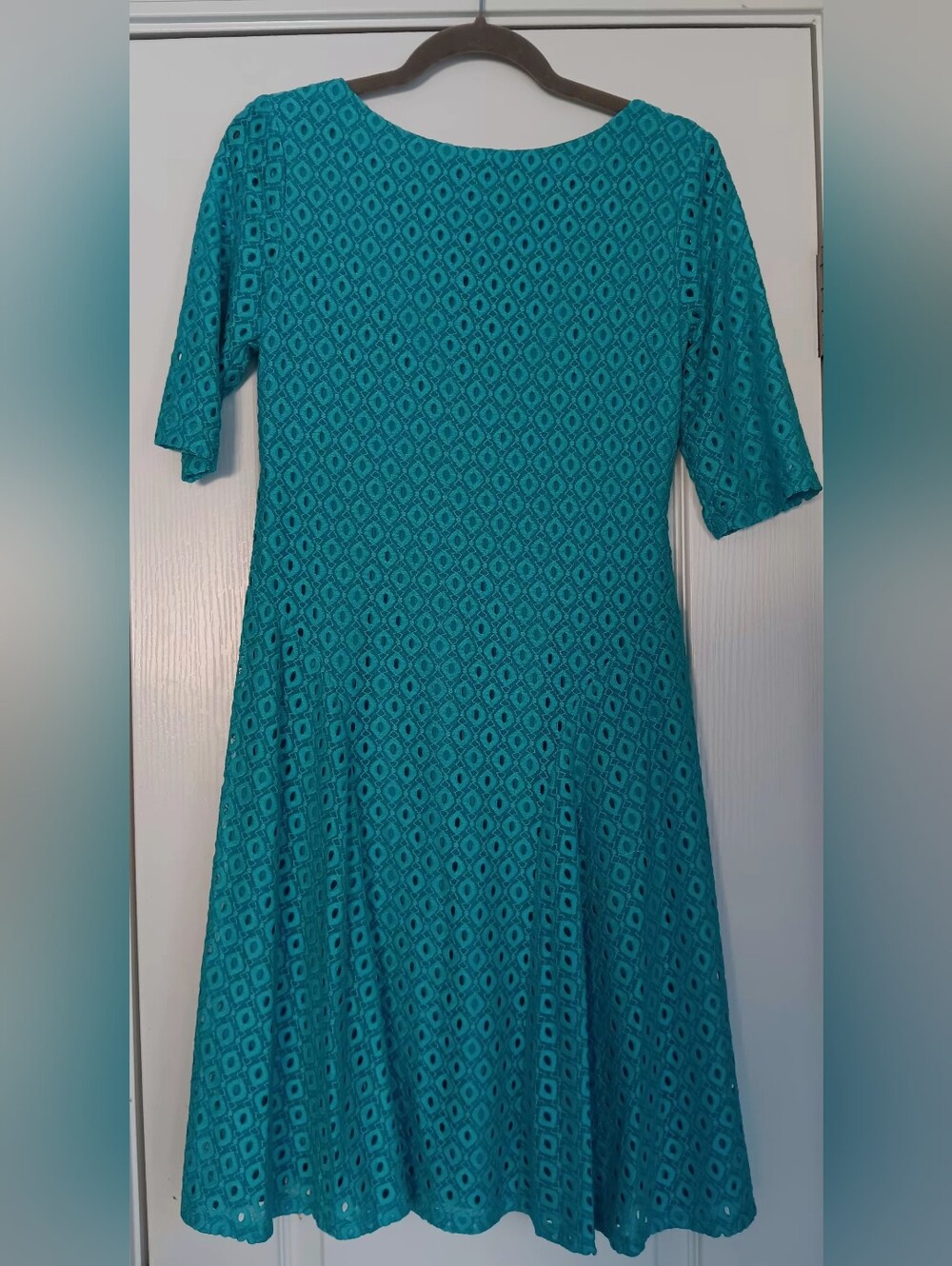 Rabbit Rabbit Rabbit Turquoise Eyelet Knee-length Dress - Picture 6 of 7
